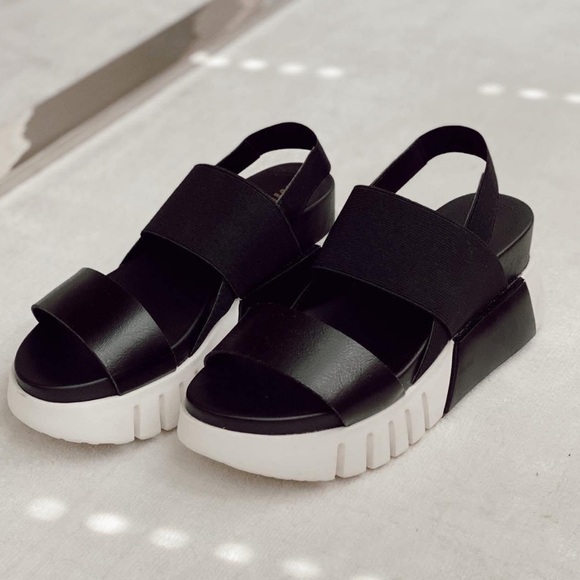 MIA Shoes - Mia Black Platform Strappy  sandals